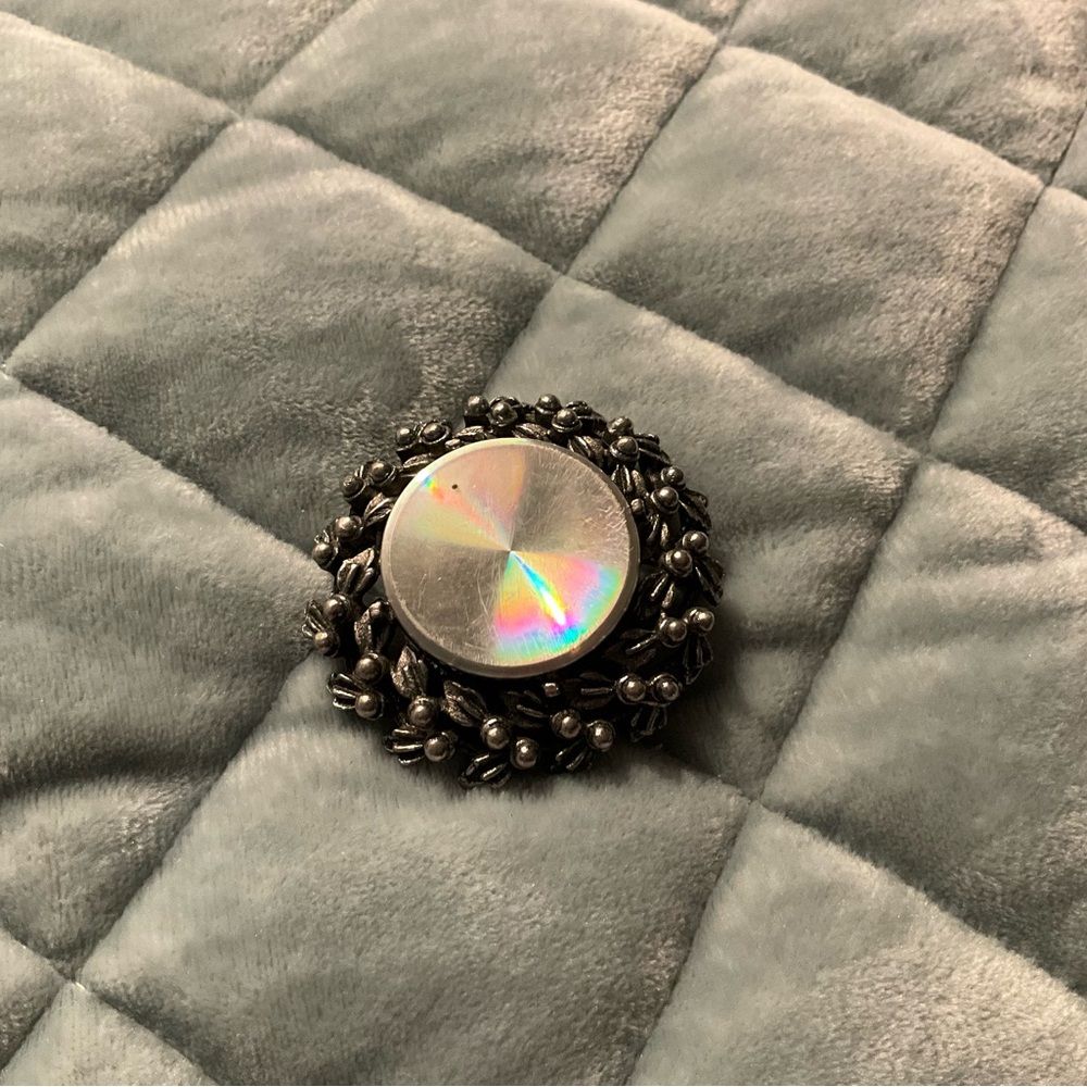 Vintage Silver Brooch with Floral Design